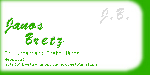 janos bretz business card