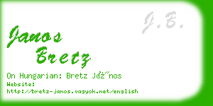 janos bretz business card